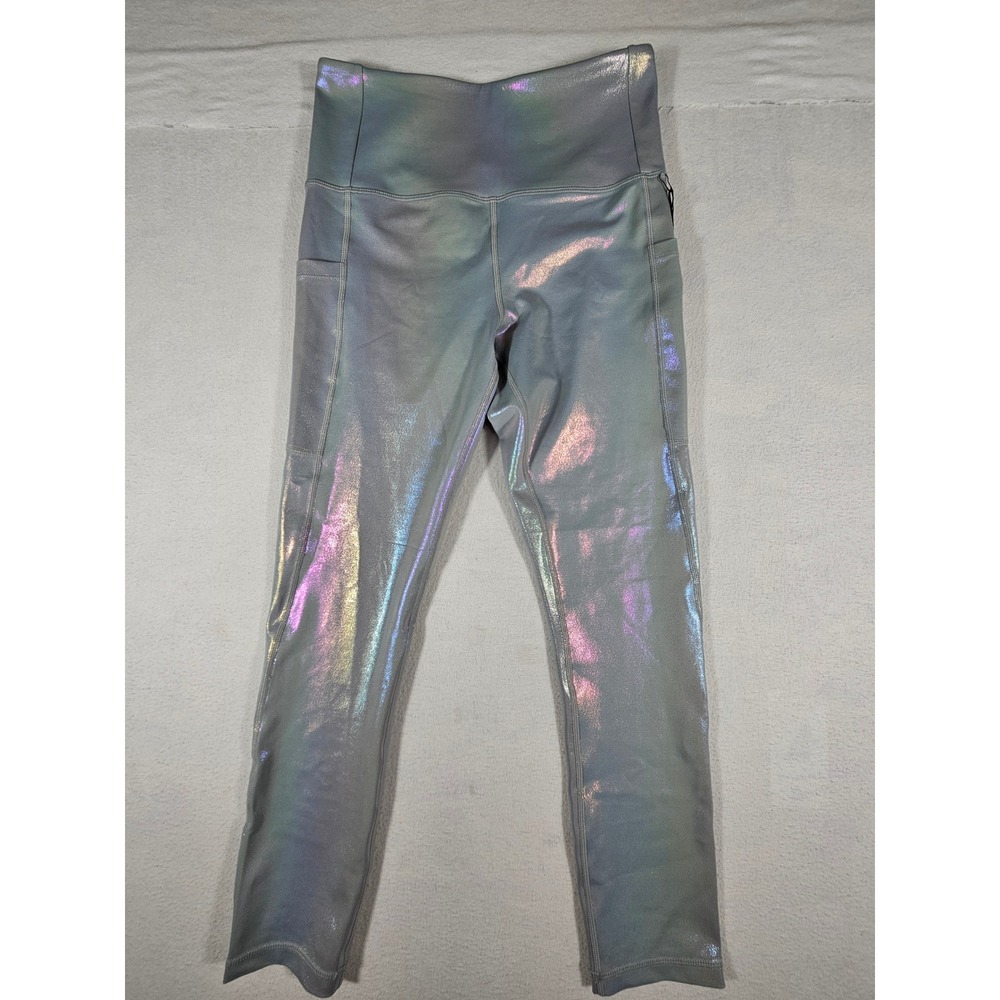 NWT Zyia Active Gray Metallic Plus Pocket Light n Tight 7/8 Leggings‎ Size 6-8